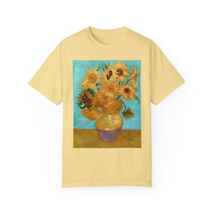 Vase with Twelve Sunflowers by Vincent van Gogh Unisex Garment-Dyed T-shirt