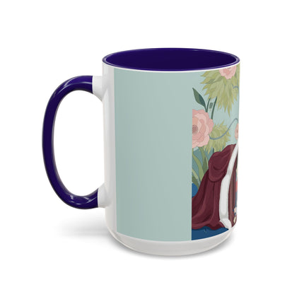 The Lady Of The Scarlet Chaise Colorful Mugs – Art Deco Romantic Elegance