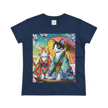 Kimono Kitties Cotton Tee