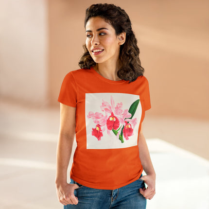 Cattleya gigas by Jean Jules Linden Women's Midweight Cotton Tee