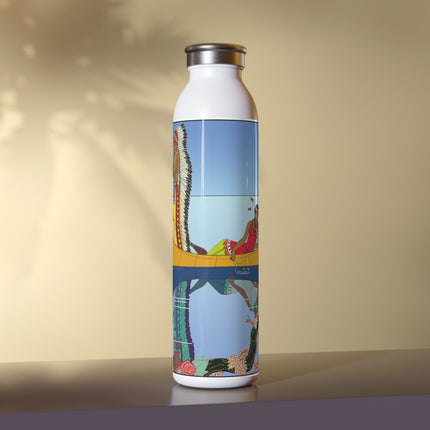 Le long du Missouri (Indian couple on the Missouri River) by George Barbier Slim Water Bottle
