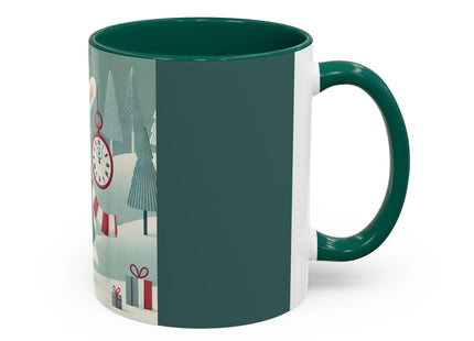 Candy Cane Timekeeper Bunny Colorful Mugs (11oz, 15oz)