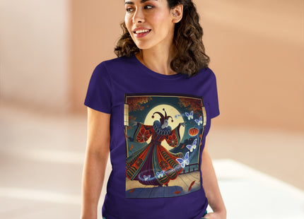 Court Magician with Ghost Butterflies Women's Midweight Cotton Tee