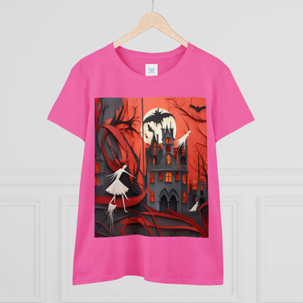 Halloween Night Scene Women's Midweight Cotton Tee