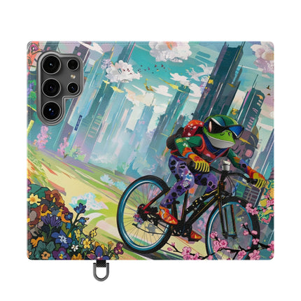 🐸🚵 Cyberpunk Frog Flip Case – High-Tech Adventure & Neon Velocity