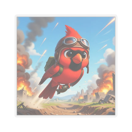 🐦✈️ The Cardinal Dive Bomber Kiss-Cut Sticker – Bold Flight & Fearless Adventure