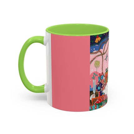 🎀🎄 Christmas Morning In The Rose Parlor Colorful Mug – Art Deco Holiday Fantasy