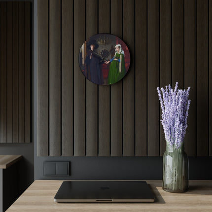 Arnolfini Portrait by Jan Van Eyck Acrylic Wall Clock, Round and Square