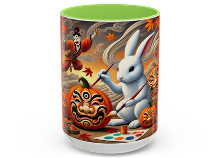 Halloween Rabbit’s Kabuki Jack-o’-Lanterns Colorful Mugs (11oz, 15oz)