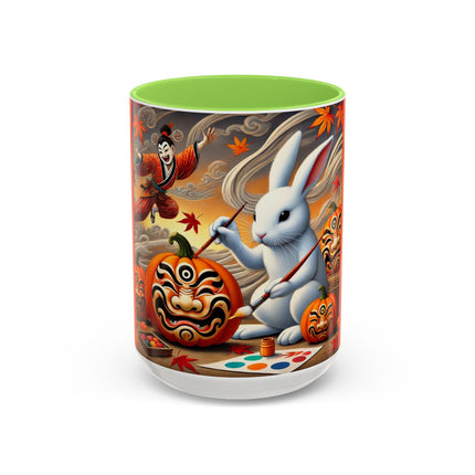Halloween Rabbit’s Kabuki Jack-o’-Lanterns Colorful Mugs (11oz, 15oz)