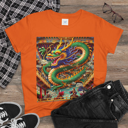Tibetan Dragon Over Kabuki Duel Cotton Tee