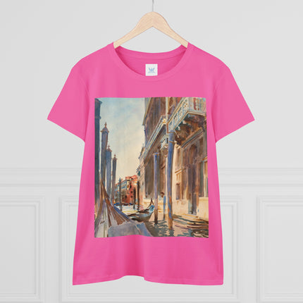 Gondola Moorings on the Grand Canal by John Singer Sargent Women's Midweight Cotton Tee