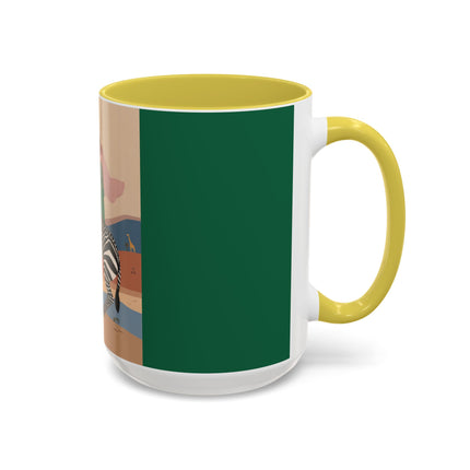 Zebra Rider Colorful Mugs – Safari Chic & Art Deco Adventure