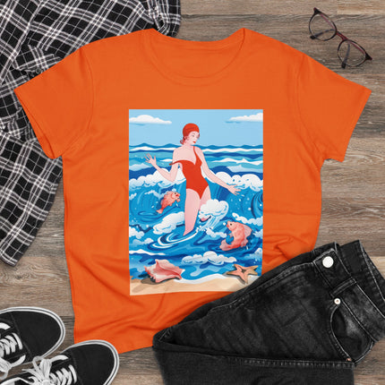 Ocean Symphony Women's Midweight Cotton Tee