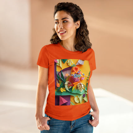 Origami Bicycle Women's Midweight Cotton Tee