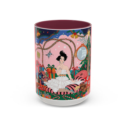 🎀🎄 Christmas Morning In The Rose Parlor Colorful Mug – Art Deco Holiday Fantasy