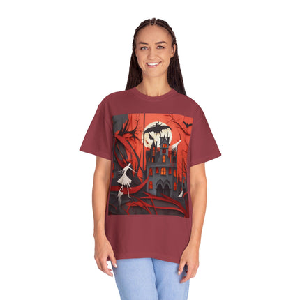 Halloween Night Scene Unisex Garment-Dyed T-shirt