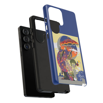 Parasol Sunset Geisha Phone Case – Elegant Twilight Grace