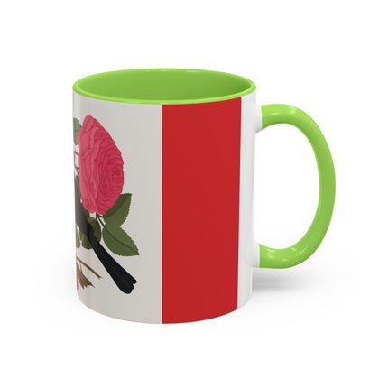 Blackbird & Rose Colorful Mugs – Timeless Elegance & Nature's Harmony