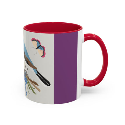 Bluebird & Butterfly Colorful Mugs – Spring Harmony & Delicate Beauty