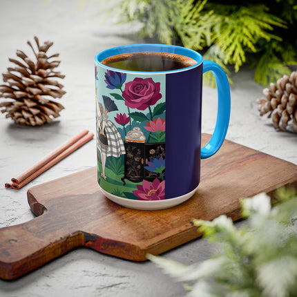 The Lady Of The Lotus Garden Colorful Mugs – Art Deco Botanical Elegance