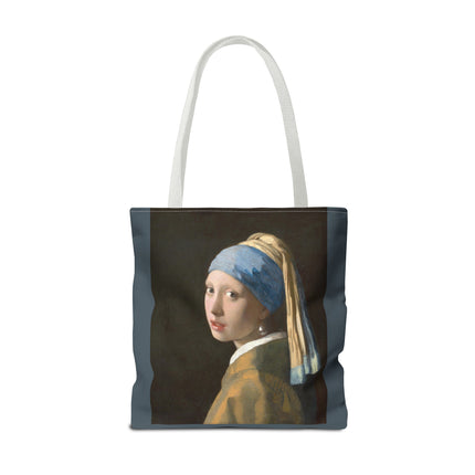 Girl with a Pearl Earring by Johannes Vermeer Tote Bag (AOP)