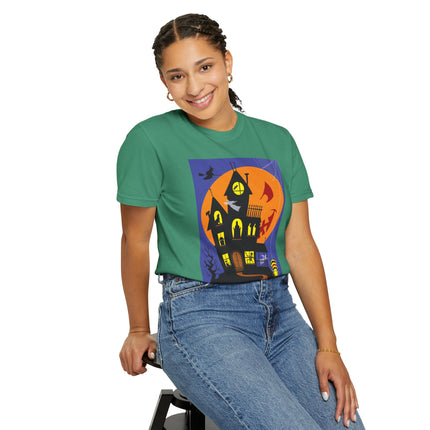 Halloween Night at the Haunted House Unisex Garment-Dyed T-shirt
