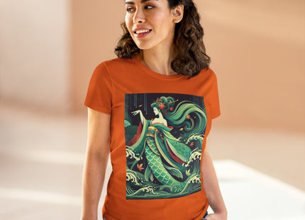 Mermaid Queen Rising from the Deep Women's Midweight Cotton Tee