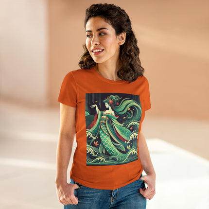 Mermaid Queen Rising from the Deep Cotton Tee
