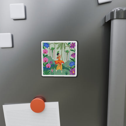 🦜🌺 The Parrot Dancer Die-Cut Magnets – Art Deco Tropical Whimsy