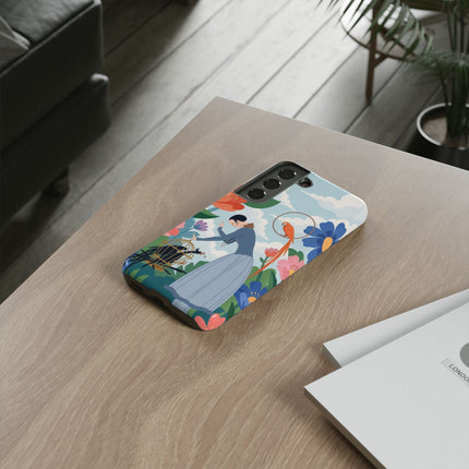 🦜🌺 The Lady Of The Garden Aviary Phone Case – Art Deco Floral Whimsy