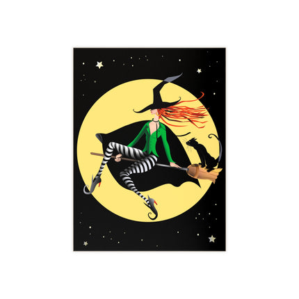 A Witch’s Moonlit Flight Ceramic Tile