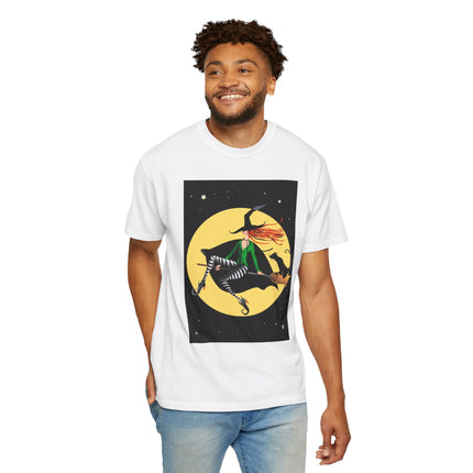 A Witch’s Moonlit Flight Unisex Garment-Dyed T-shirt