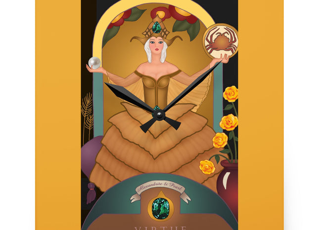 June & Pearl, Alexandrite Zodiac Acrylic Wall Clock