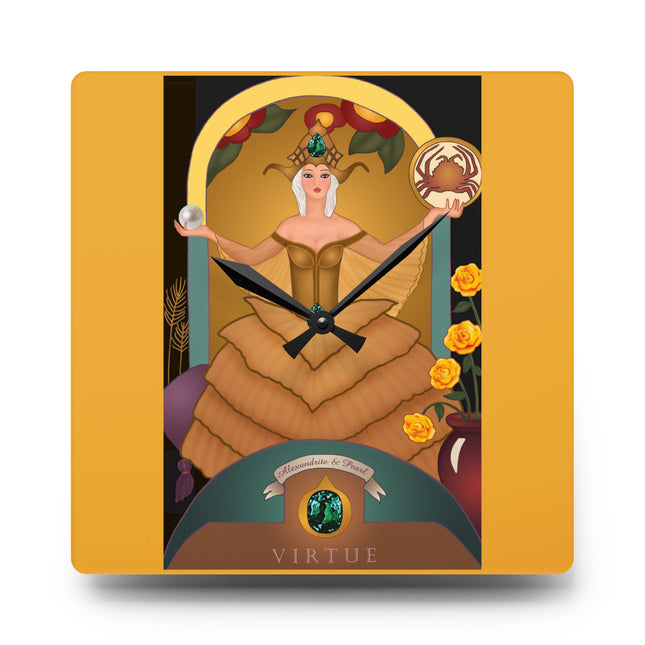 June & Pearl, Alexandrite Zodiac Acrylic Wall Clock
