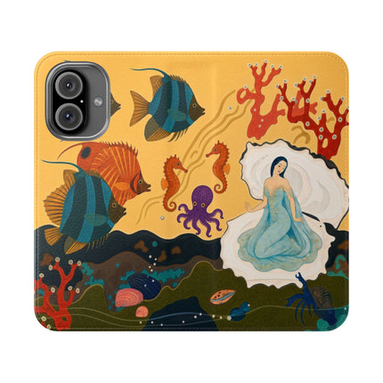 🐚🌊 The Lady Of The Enchanted Pearl Flip Case – Art Deco Undersea Fantasy