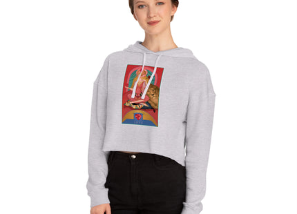 July & Ruby (from the Gem Series) by Sofia Chiostri Women’s Cropped Hooded Sweatshirt
