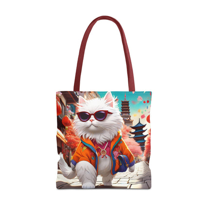 Fashionista Feline Puzzle Tote Bag (AOP)