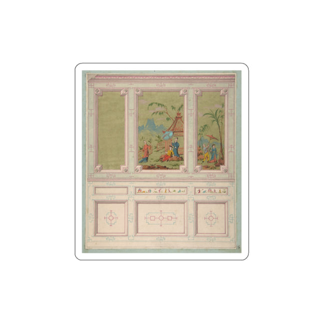 Chinoiserie scenes by Anonymous Die-Cut Stickers (5 Sizes)