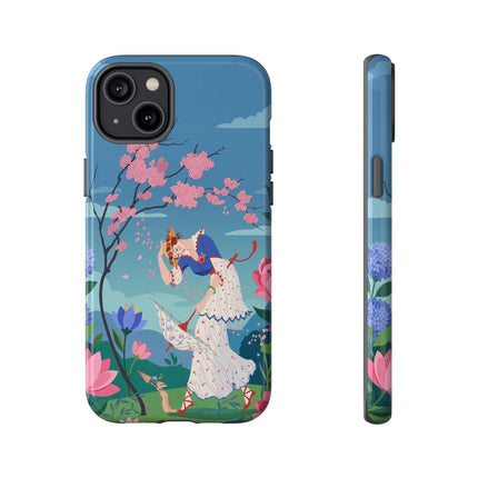 🌸☂️ The Lady Of The Falling Blossoms Phone Case – Art Deco Garden Whimsy