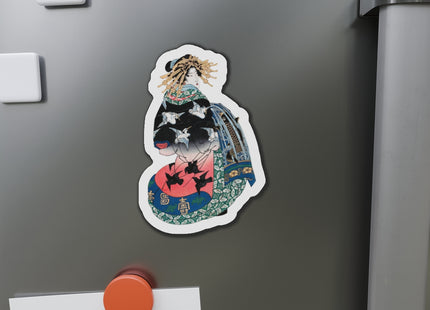Japanese Woman by Keisai Eisen Die-Cut Magnets (5 Sizes)