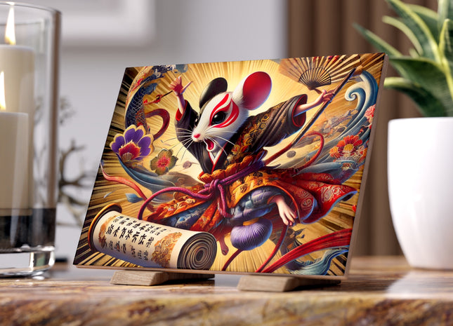 Theatrical Mouse on a Mission Ceramic Tile