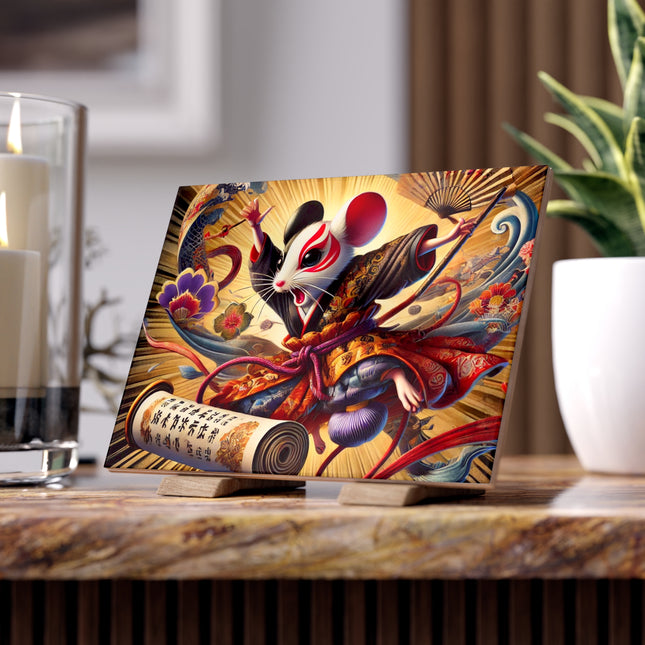 Theatrical Mouse on a Mission Ceramic Tile