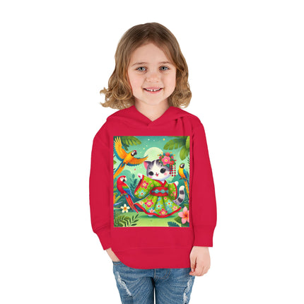 Parrot Dance of the Geisha Kitten Toddler Pullover Fleece Hoodie