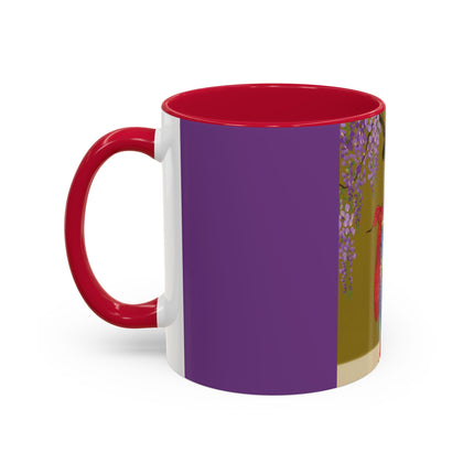 Wisteria Elegance Colorful Mug (11oz, 15oz) – Floral Beauty, Kimono Art & Timeless Grace
