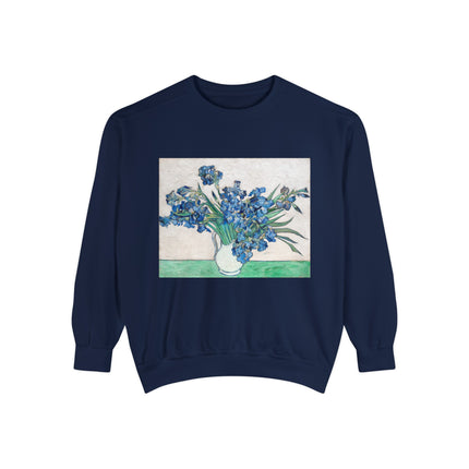 Irises by Vincent Van Gogh Unisex Garment-Dyed Sweatshirt