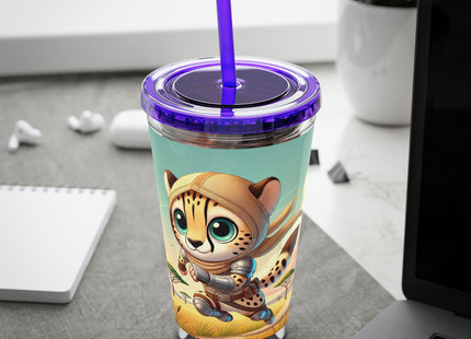 Swift Cheetah Sunsplash Tumbler with Straw, 16oz