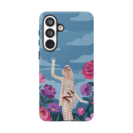 🌺👒 The Grand Flower Promenade Phone Case – Art Deco Fashion Illustration