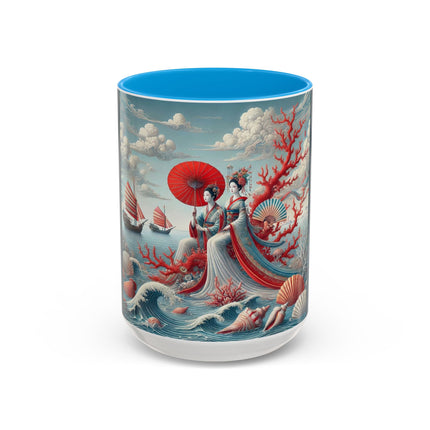 Ladies by the Quiet Sea Colorful Mugs (11oz, 15oz)