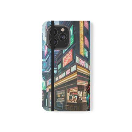 🐆🦜 Cybernetic Duets Flip Case – Neon Elegance & Digital Harmony